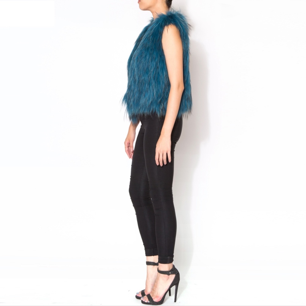 Blue Yumi Kim Away We Go Real Ostrich Feather Vest